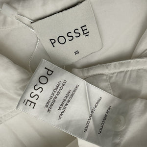 Posse Belted White Juno Shirt Blouse Size XS
