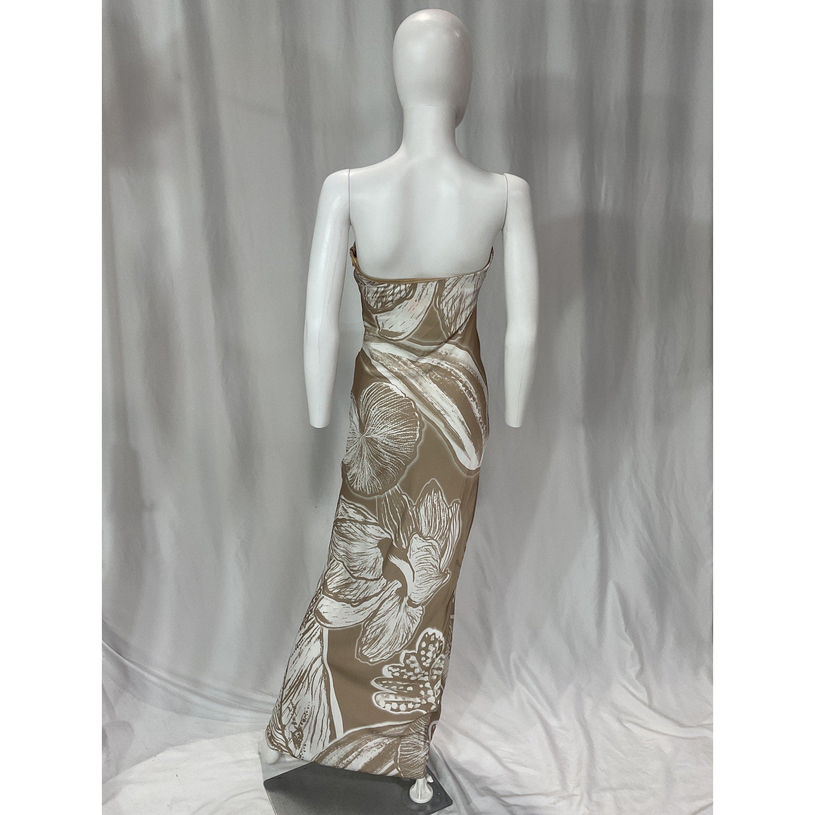 Rococo Sand White Satin Maxi Dress Size S