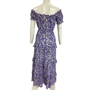 Astr The Label Floral Blue And White Multi Viona Dress Size L
