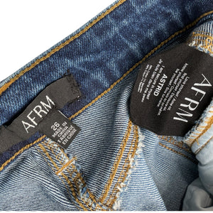 Afrm Patchwork Blue Astrid Denim Jeans Size 26