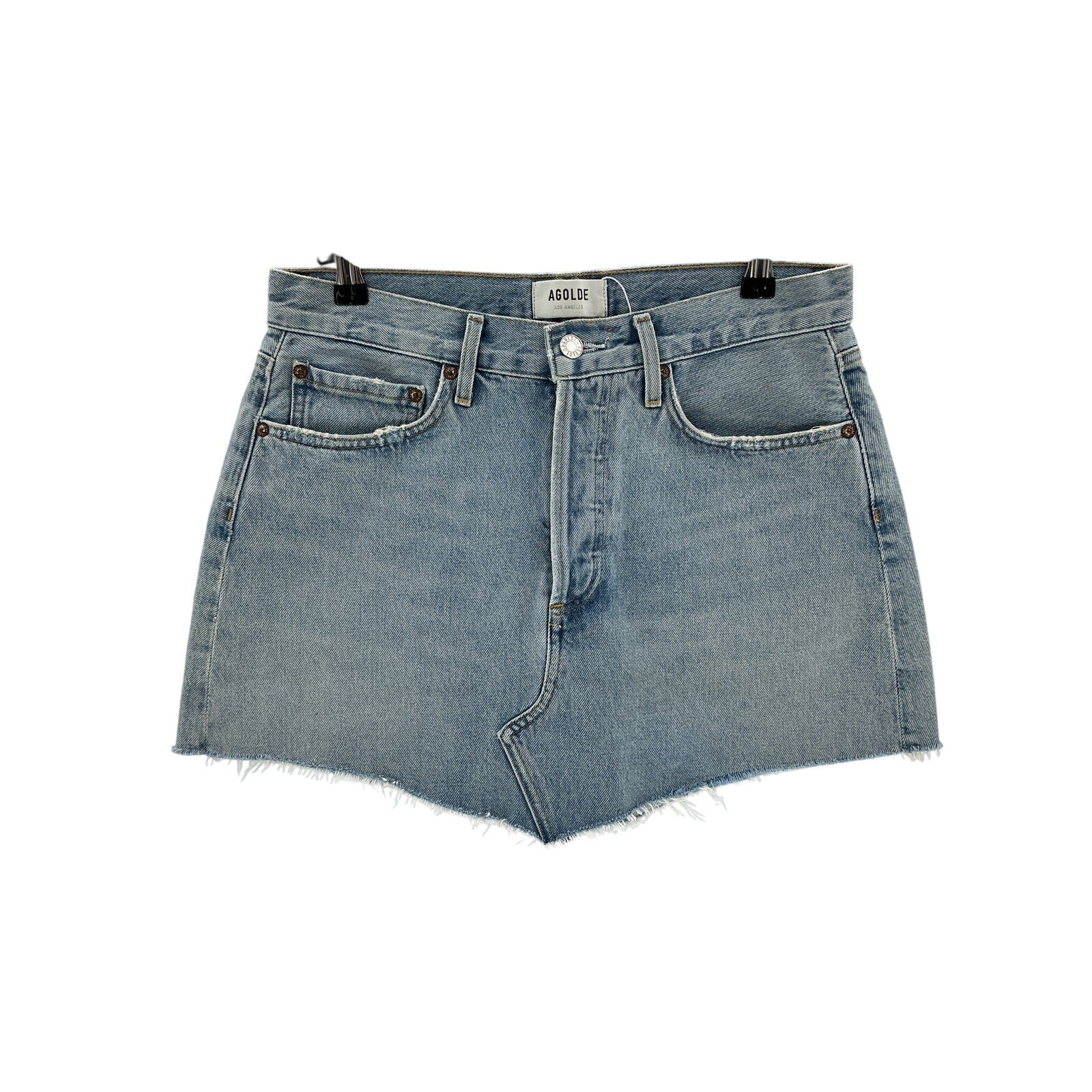 Agolde 'Parker' Blue Cotton Angled Hem Skirt Size 27