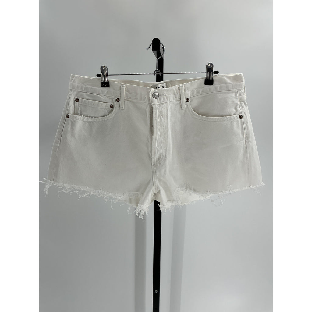 Agolde 'Parker' White Cotton Short Size 33