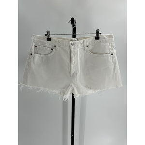Agolde 'Parker' White Cotton Short Size 33