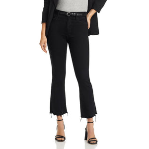 Mother 'The Lil Hustler' Black Cotton Petites Ankle High Rise Cropped Bootcut Jeans Size 26P