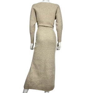 Line & Dot Ribbed Tan Alta Dress Size XS