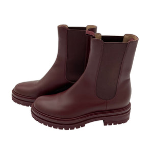 Gianvito Rossi Sleek Burgundy Chester Chelsea Boots Size EU 38.5/ US 8.5