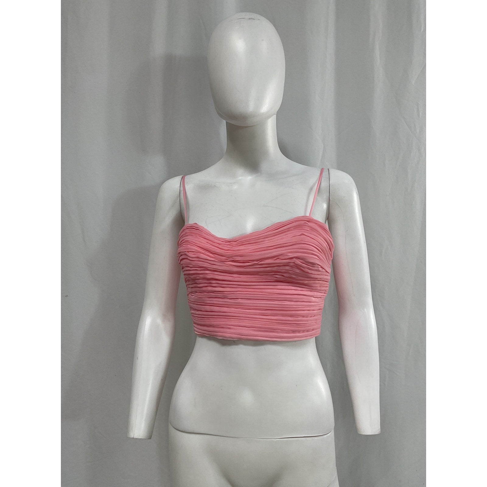 Aje 'Laurier' Pink Wave Cropped Pliss�-Organza Top Size 0