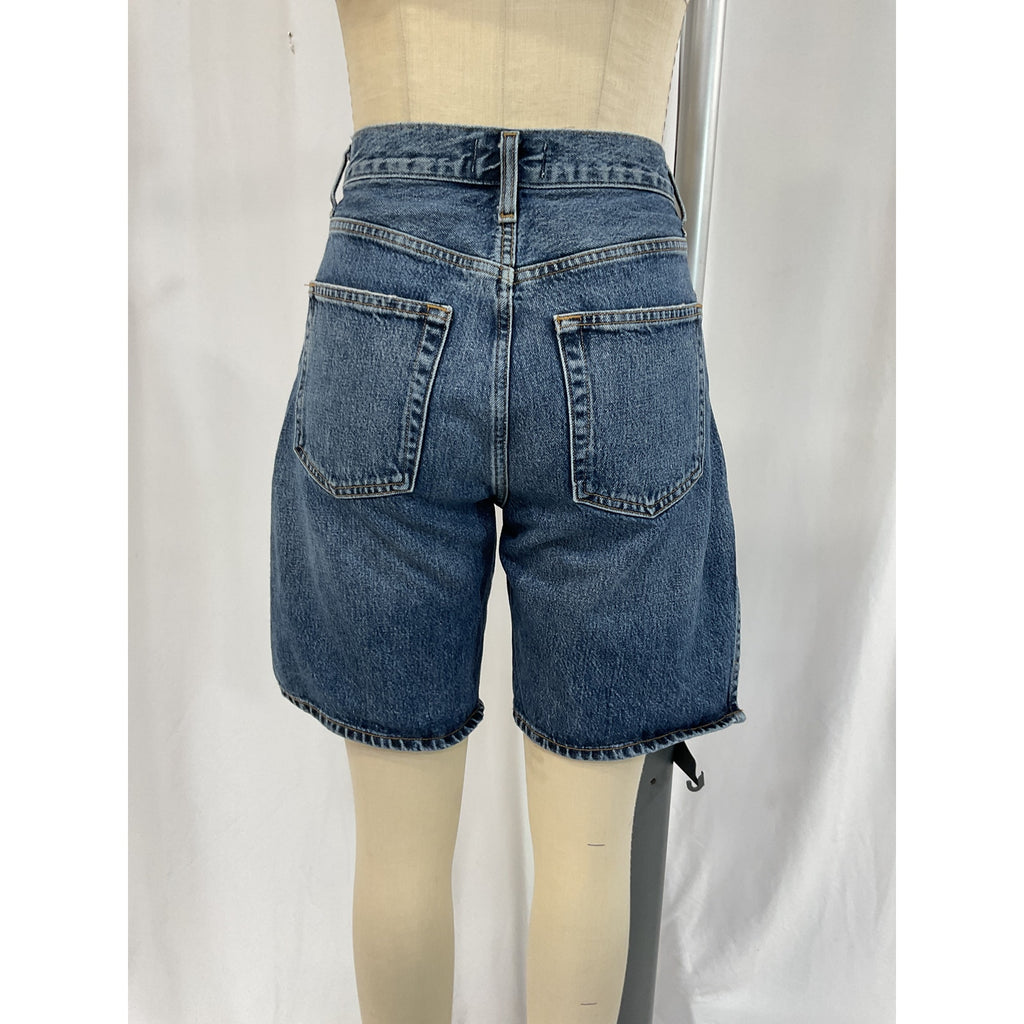 Agolde 'Vida' Blue High Rise Denim Jean Short Size 27