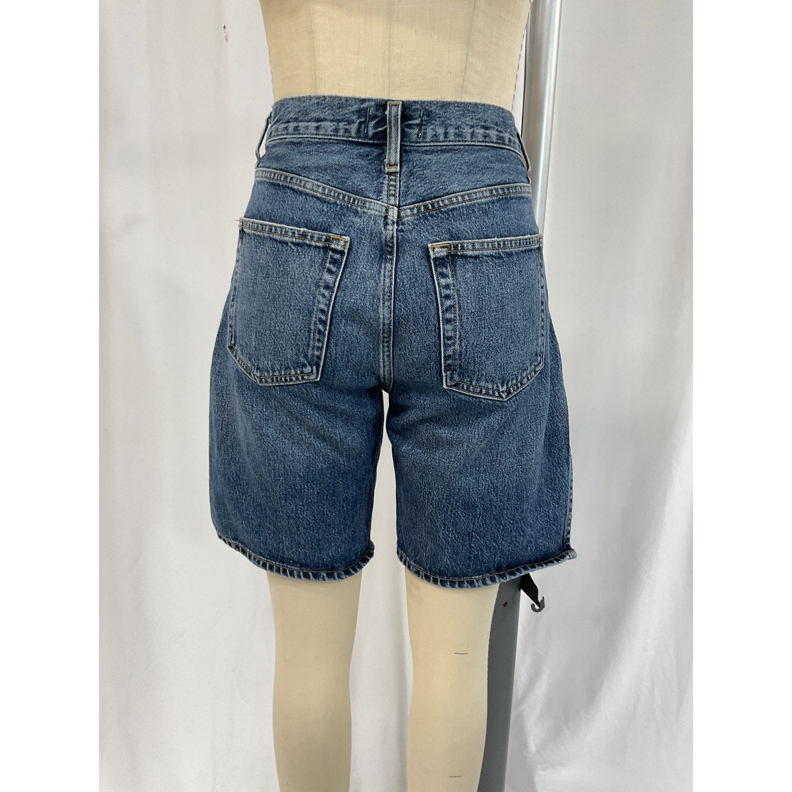Agolde 'Vida' Blue High Rise Denim Jean Short Size 27