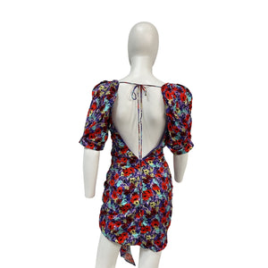 For Love & Lemons 'Chiara' Purple Ecovero Puff Sleeve Mini Dress Size M