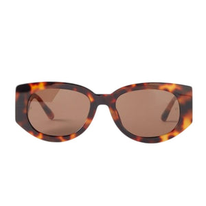 Linda Farrow Chic Brown Debbie Oval Sunglasses