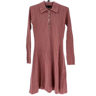 Hatch Ribbed Pink Addie Polo Sweater Size 1 Dress