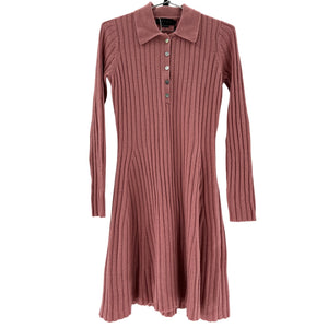 Hatch Ribbed Pink Addie Polo Sweater Size 1 Dress