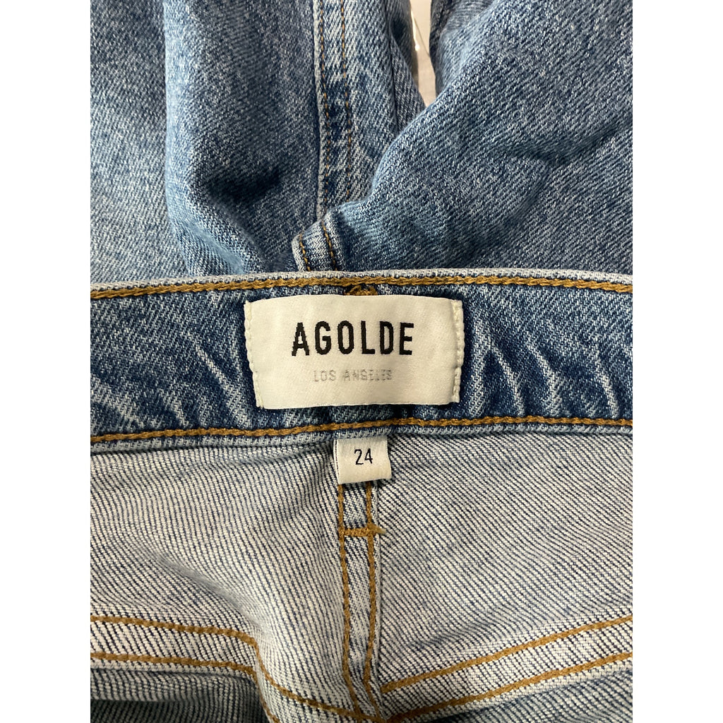 Agolde Lyle Low Rise Blue Cotton Slim Denim Jean Size 24