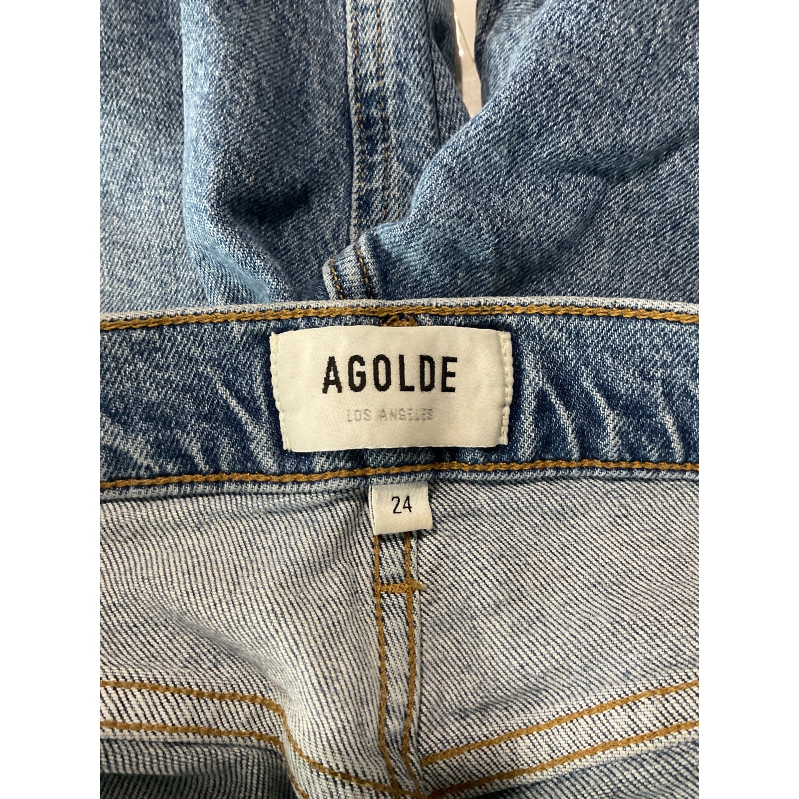 Agolde Lyle Low Rise Blue Cotton Slim Denim Jean Size 24