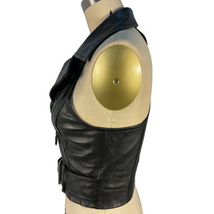 Moschino Sleek Black Moto Vest Size IT 38 / US 2