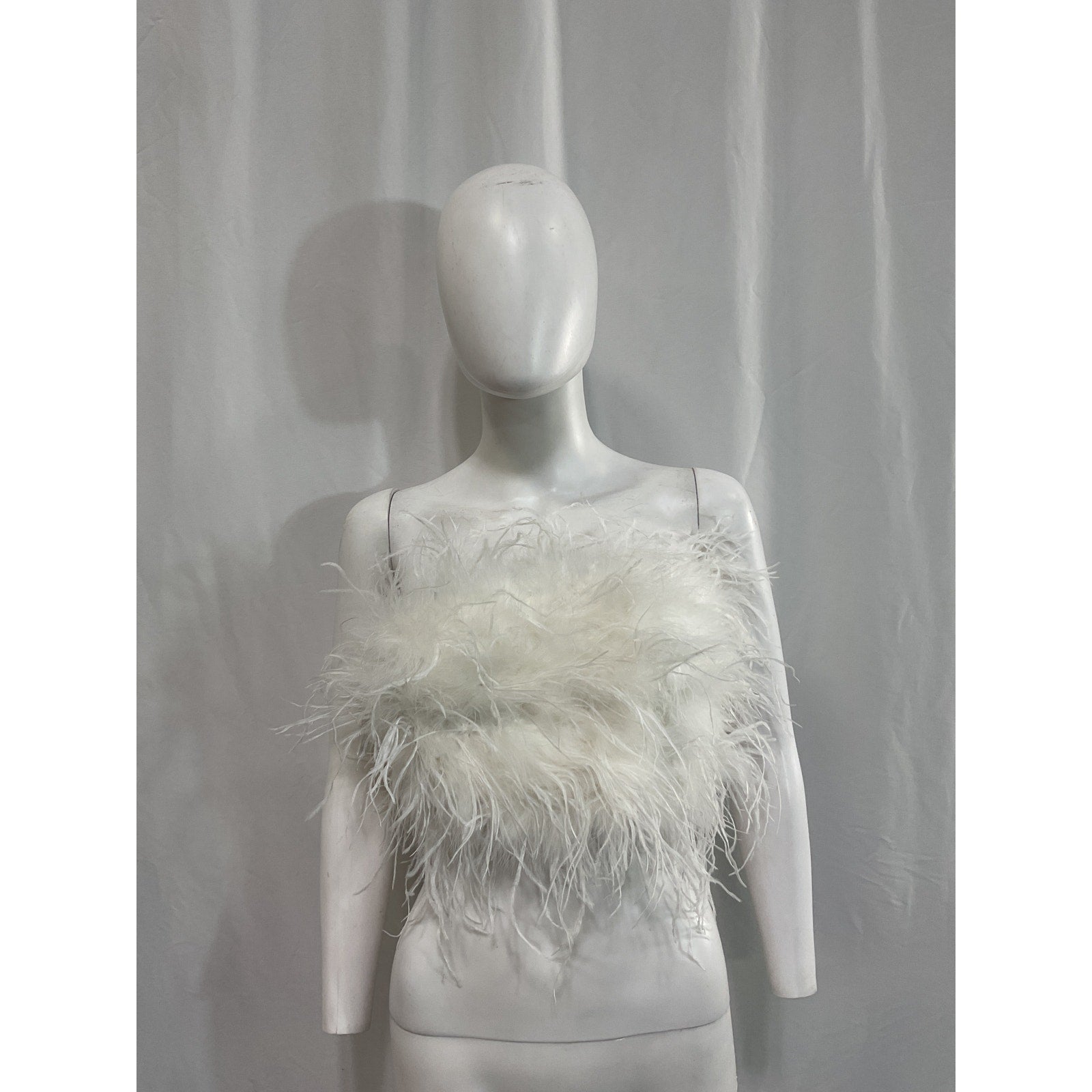 Lamarque 'Zaina' White Feather Top Size XS - NWT