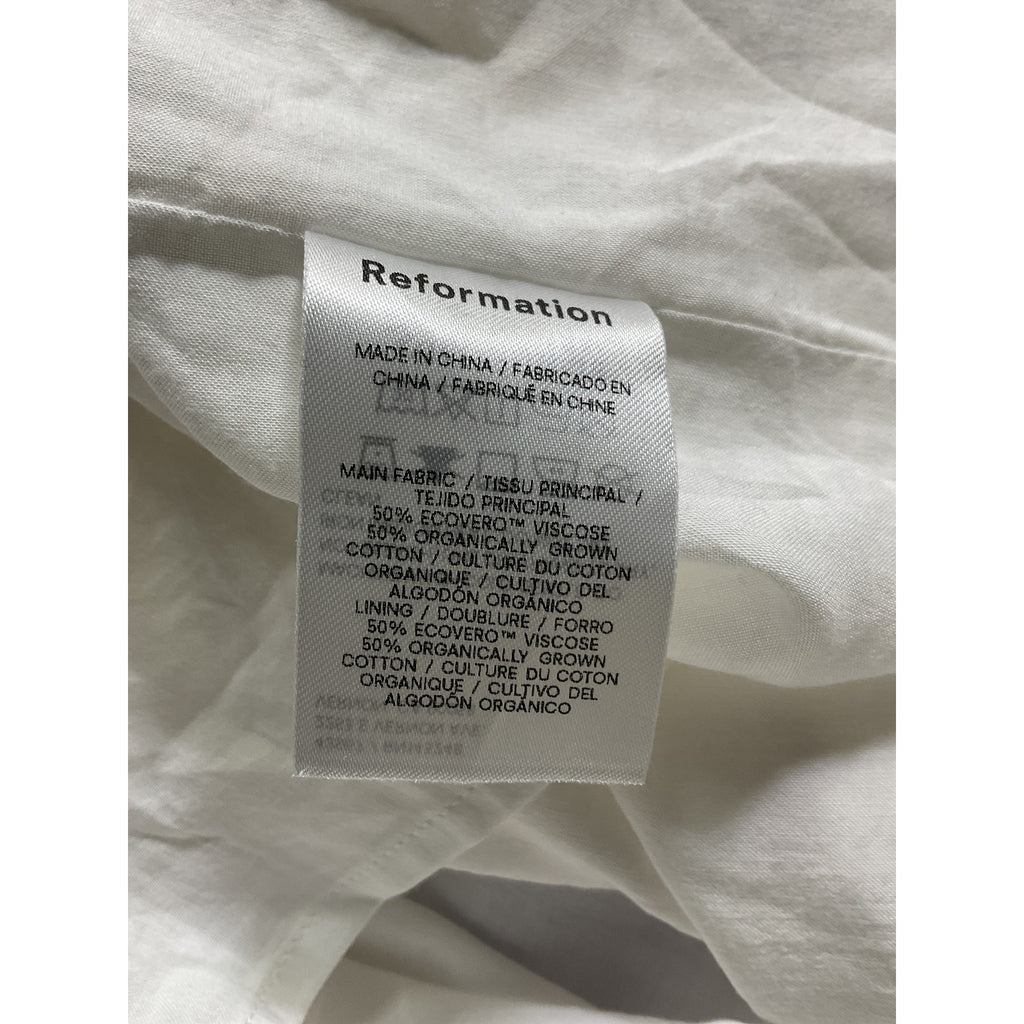 Reformation 'Emery' White Knee Length Skirt Size XS