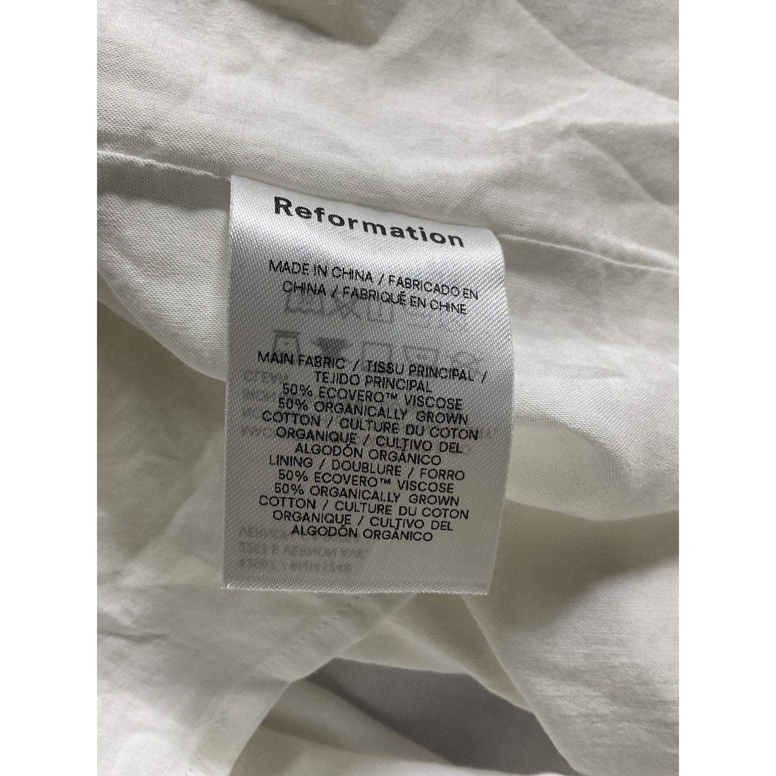 Reformation 'Emery' White Knee Length Skirt Size XS