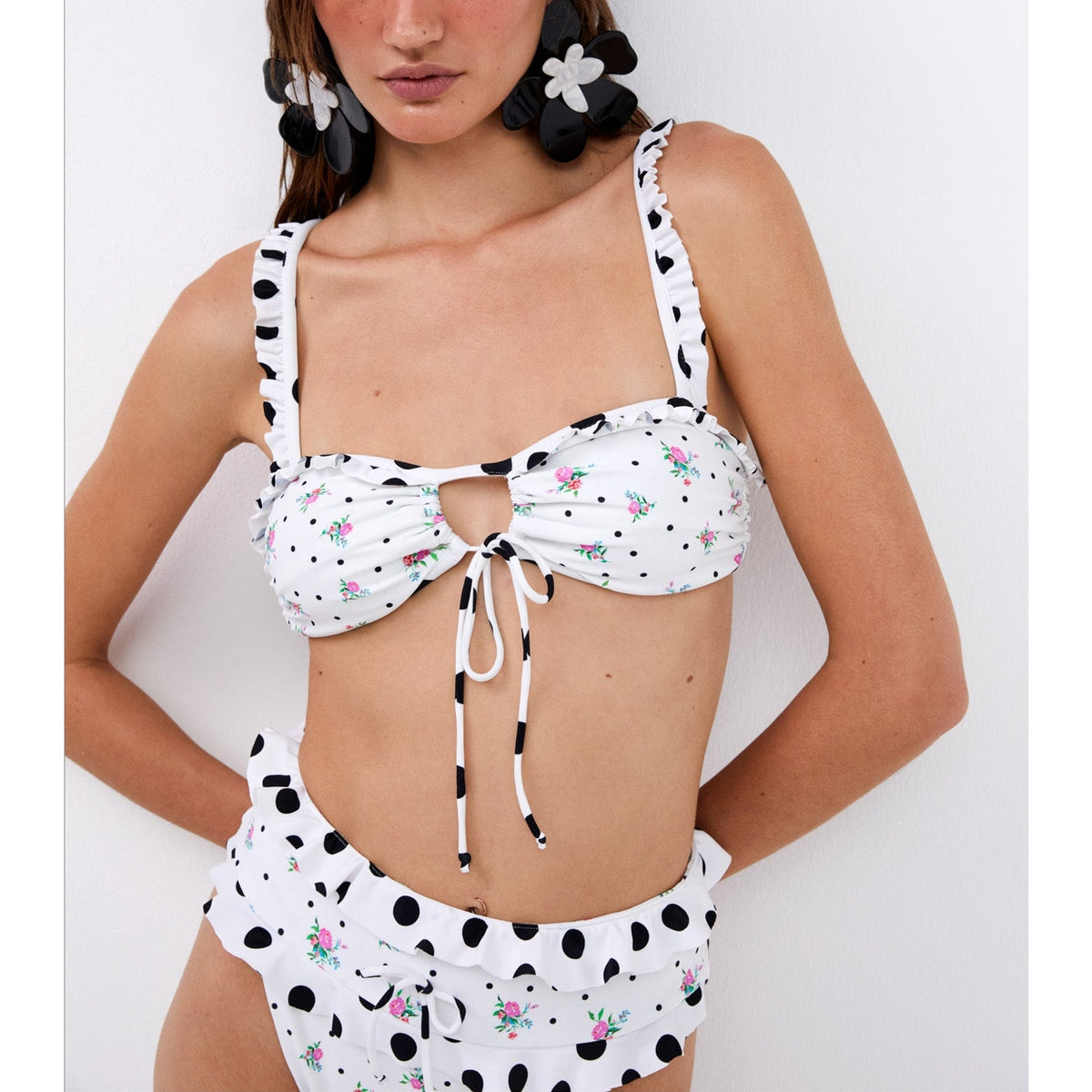 For Love & Lemons 'Rosewater' White Bandeau Top Size S