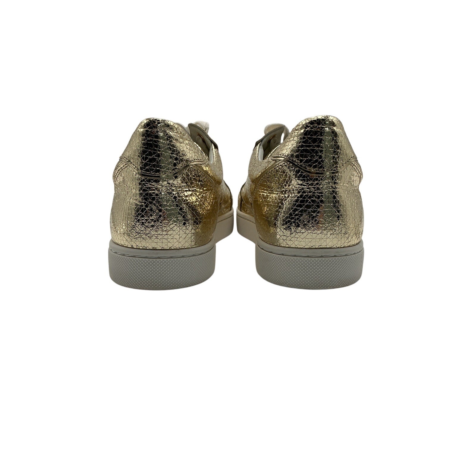 Christian Louboutin 'Vieira' Gold Leather Flat Shoes Size 9