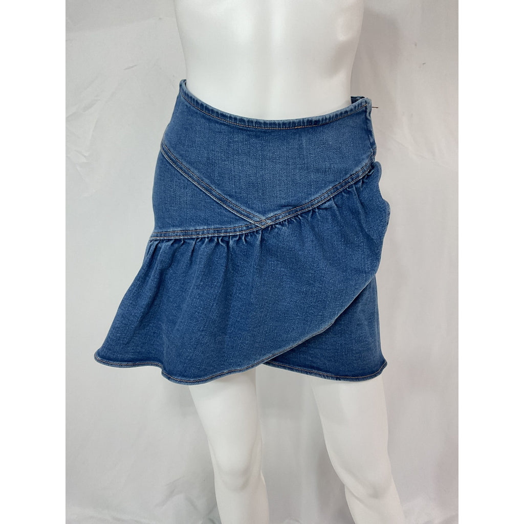 Mother 'The Minx' Blue Mini Denim Jean Skirt Size 24