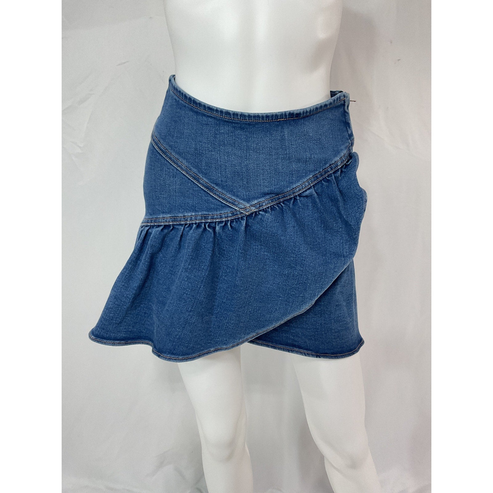 Mother 'The Minx' Blue Mini Denim Jean Skirt Size 24