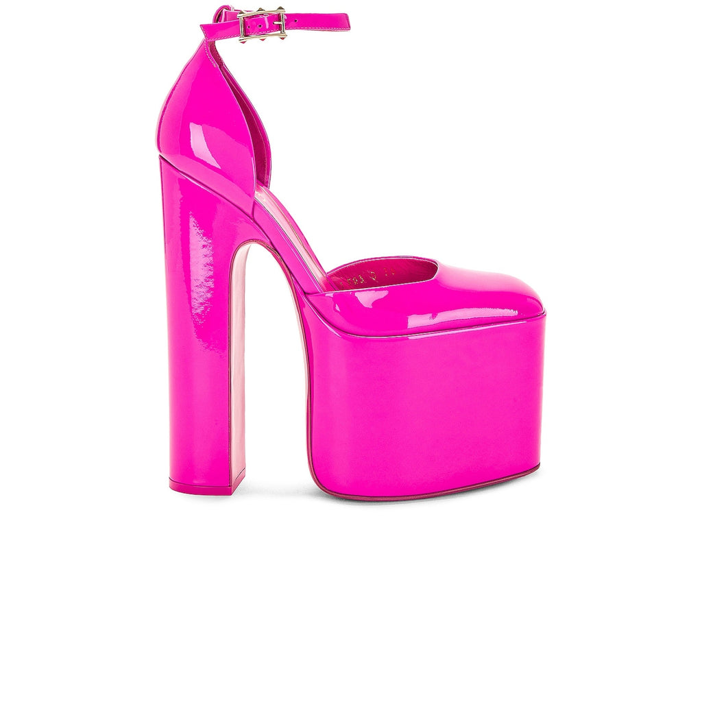 Valentino 'Disco' Pink Leather Box Sling Back Heel Size 9.5