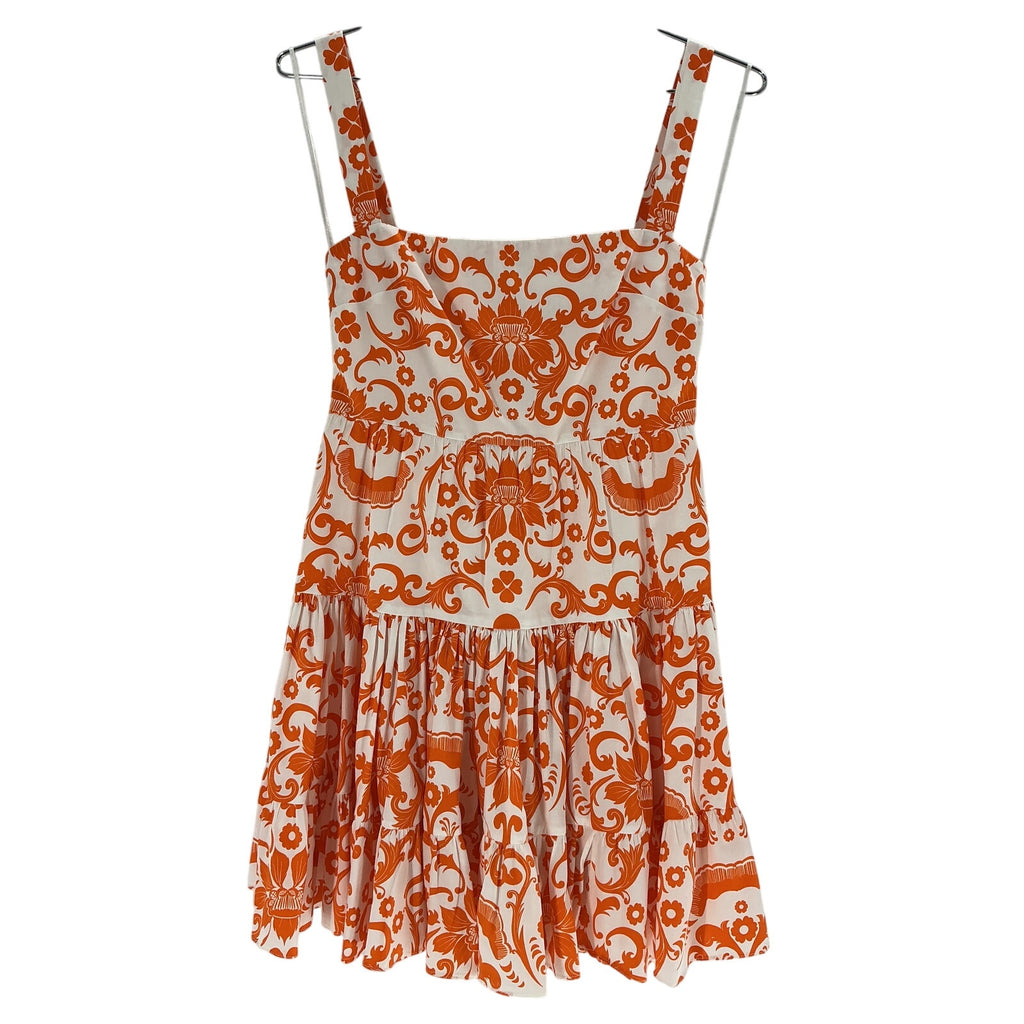 Borgo De Nor 'Freddie' Orange Cotton Printed Mini Dress Size 6