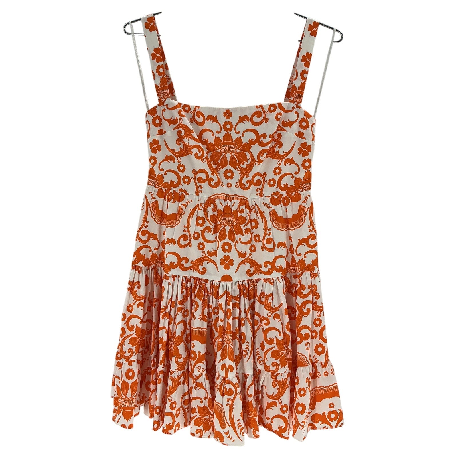 Borgo De Nor 'Freddie' Orange Cotton Printed Mini Dress Size 6