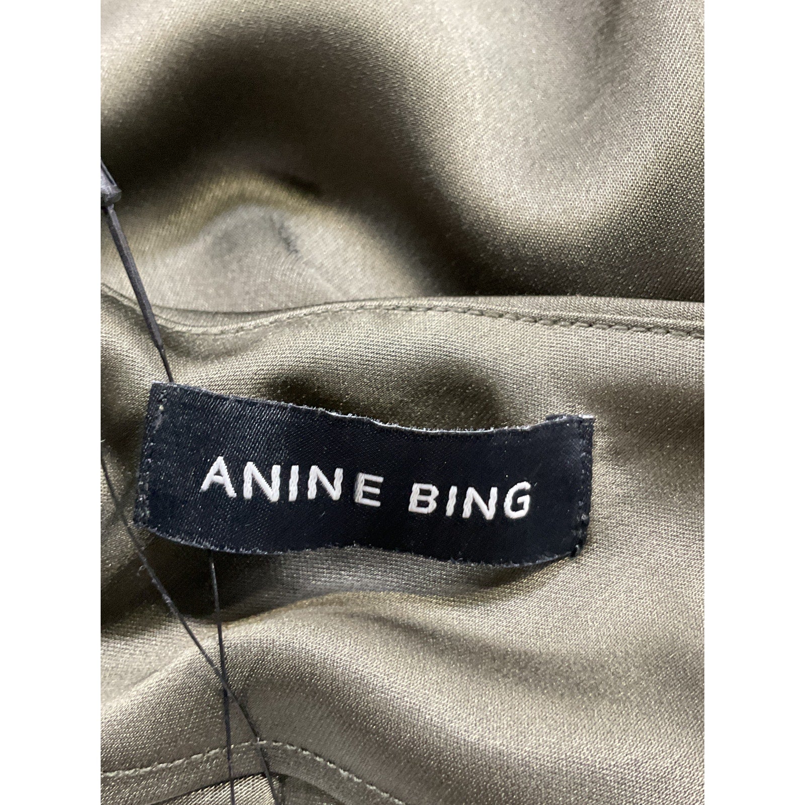 Anine Bing 'Leanne' Green Satin Halterneck Mini Dress Size S