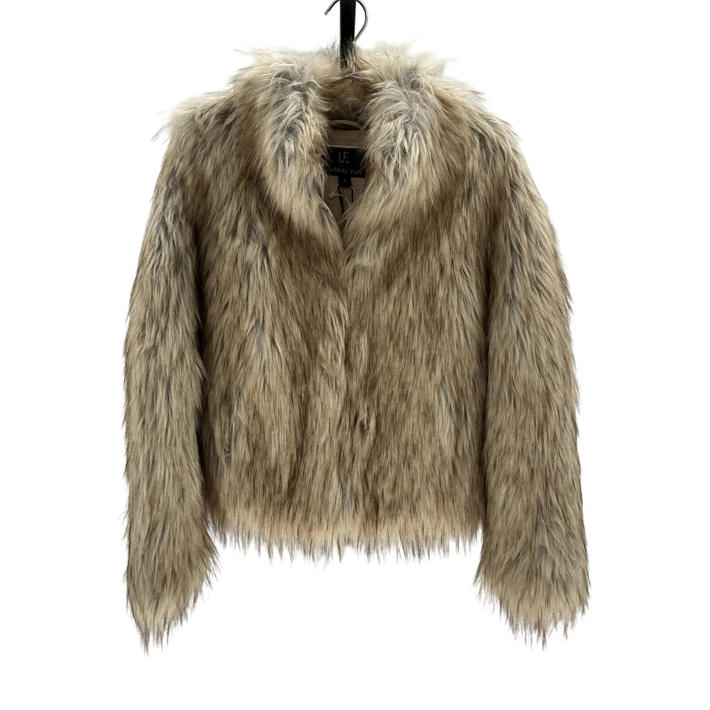 Unreal Fur Faux Beige Modacrylic Fur Jacket Size M