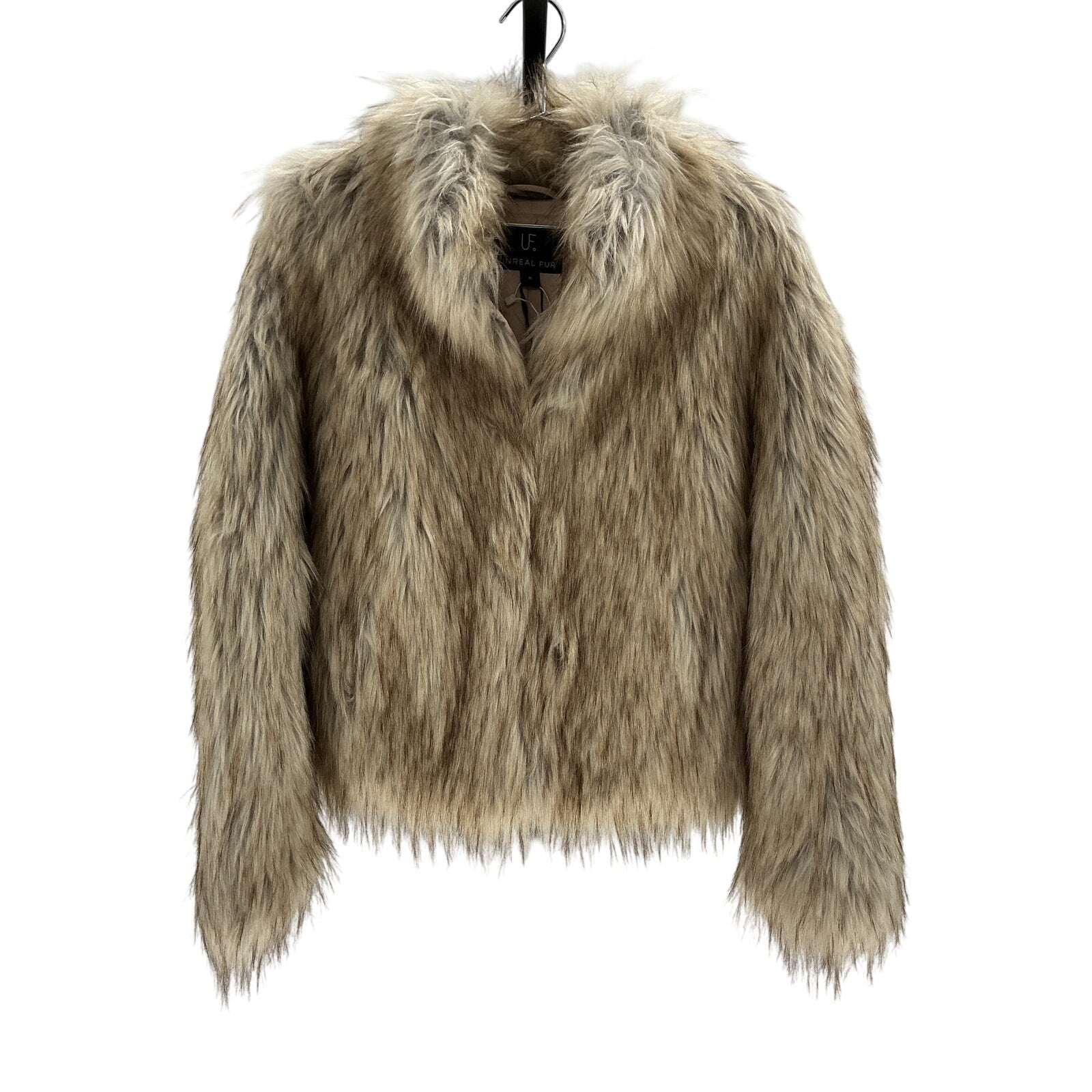 Unreal Fur Faux Beige Modacrylic Fur Jacket Size M