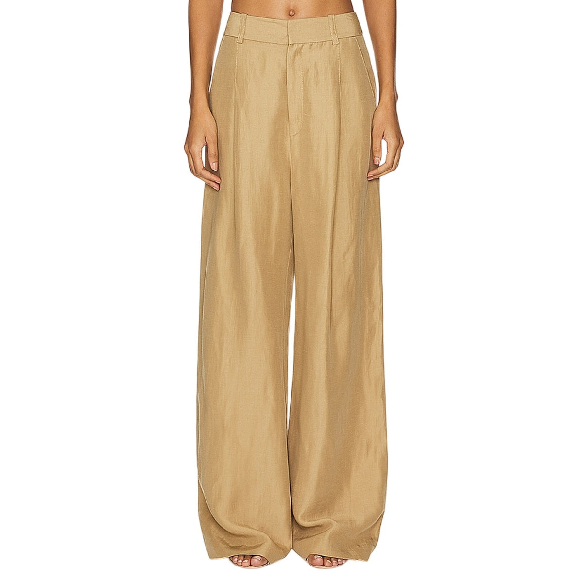 Smythe Tailored Tan Pleated Pants Size 8