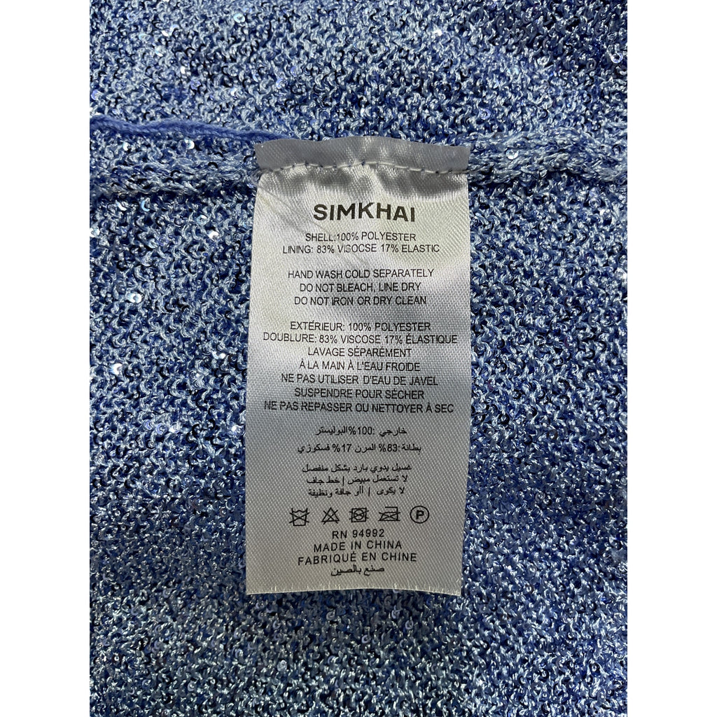 Simkhai 'Orissa' Blue Polyester Straight Leg Pant Size M