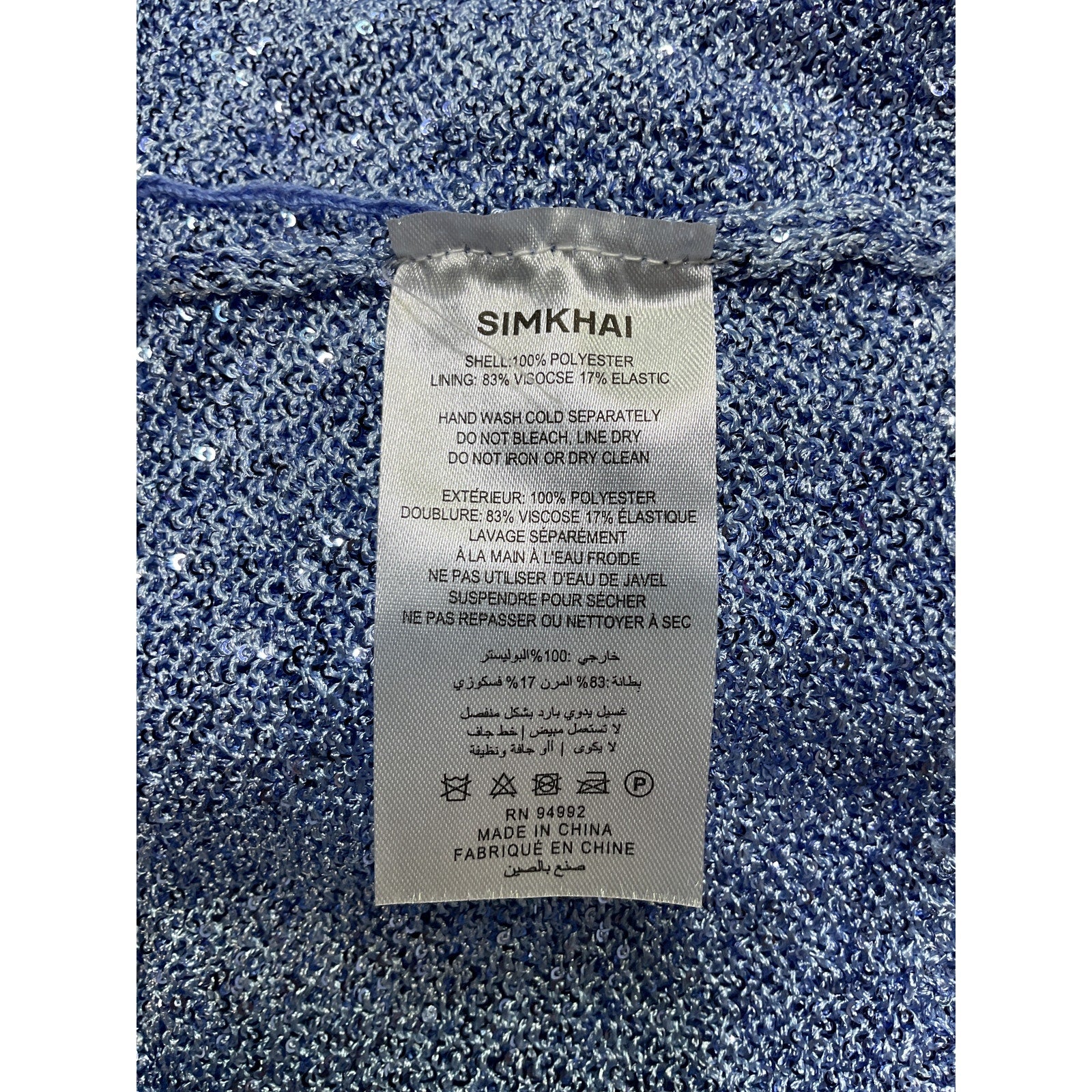 Simkhai 'Orissa' Blue Polyester Straight Leg Pant Size M