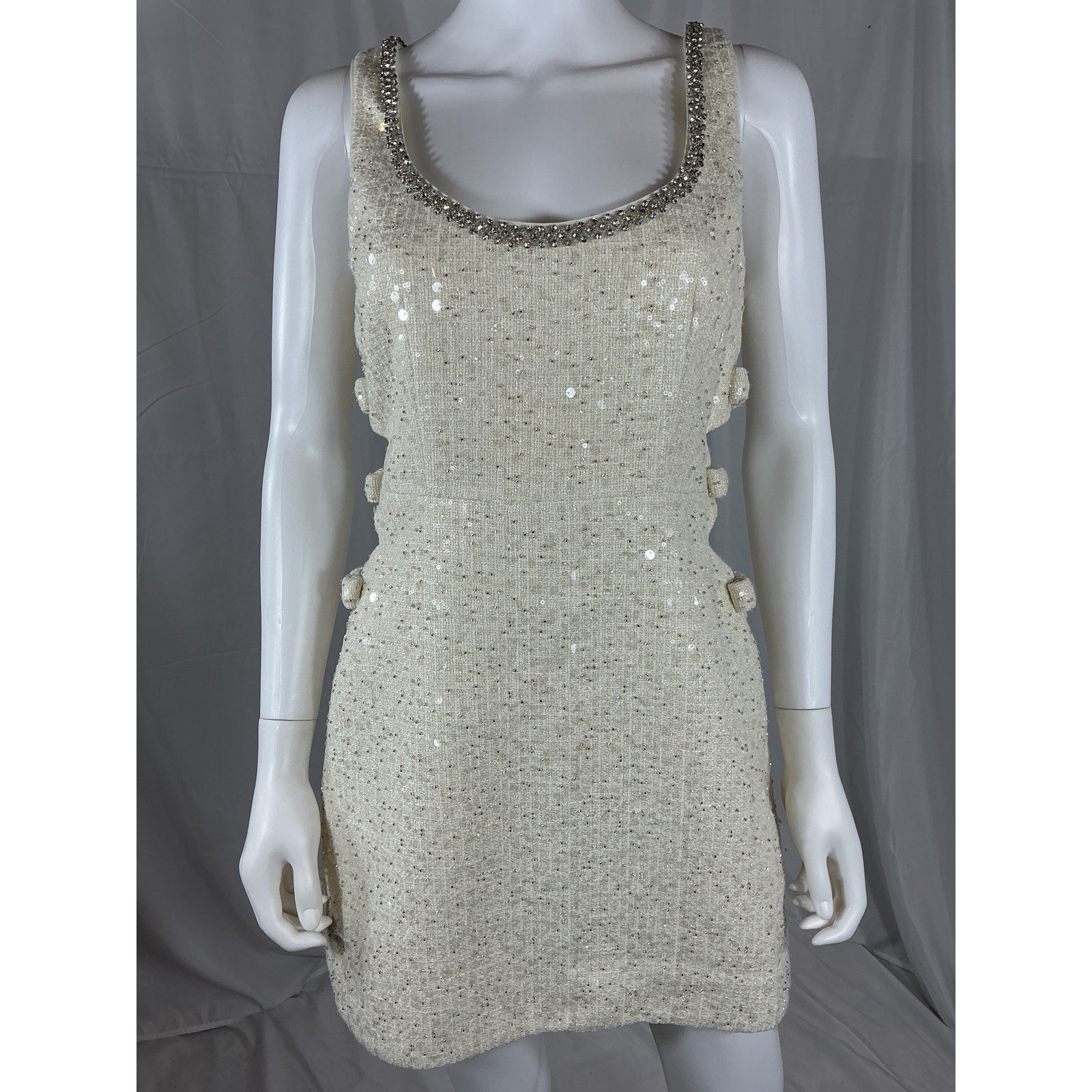 Self-Portrait White Cut Out Mini Dress Size 6