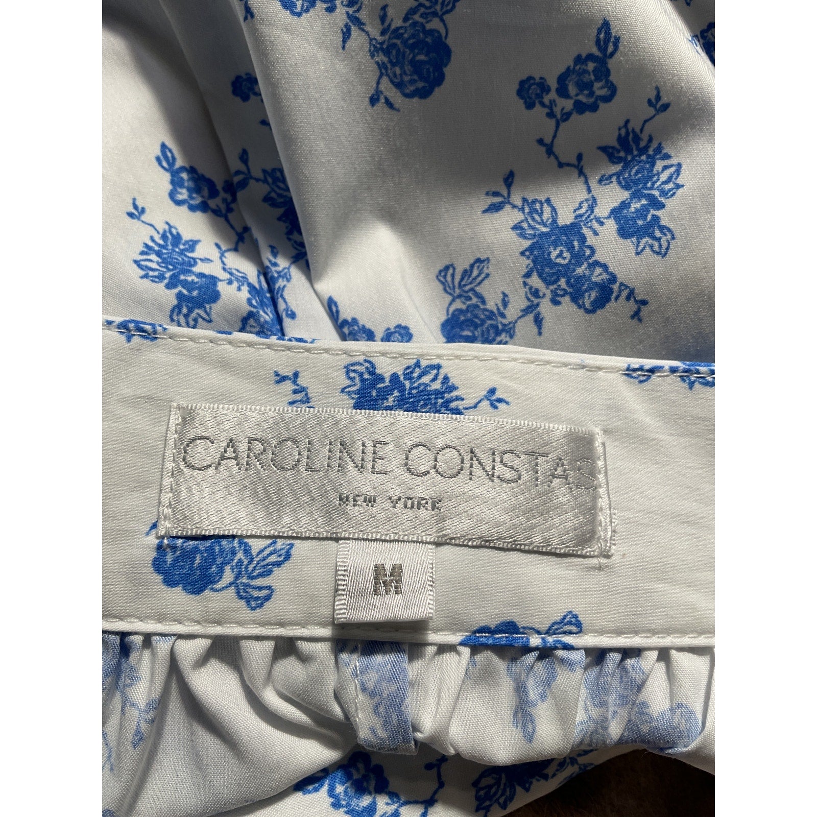 Caroline Constas 'Teagen' White Floral-Print Cotton-Blend Poplin Shorts Size M