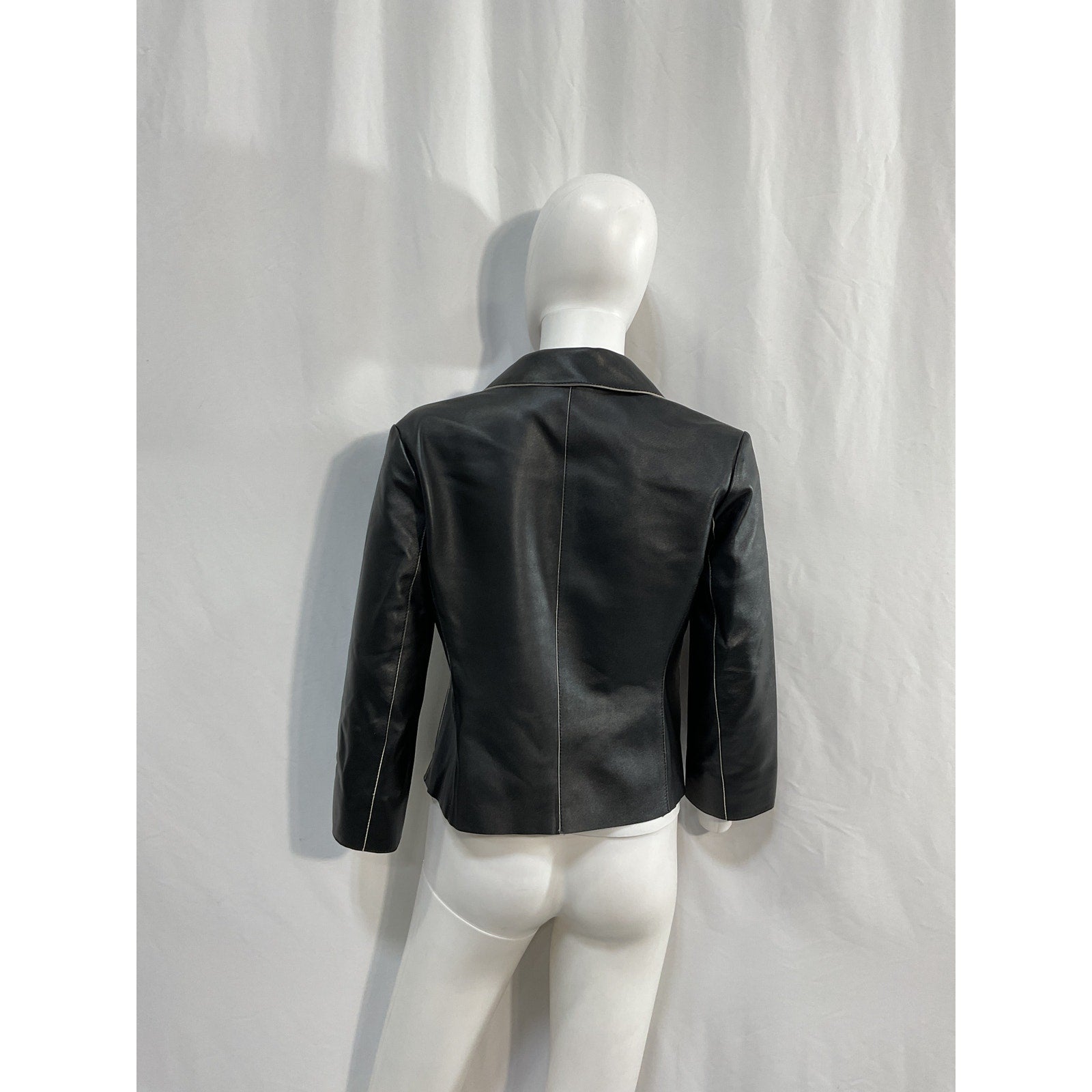 Cult Gaia 'Layton' Black Leather Leather Blazer Size 0