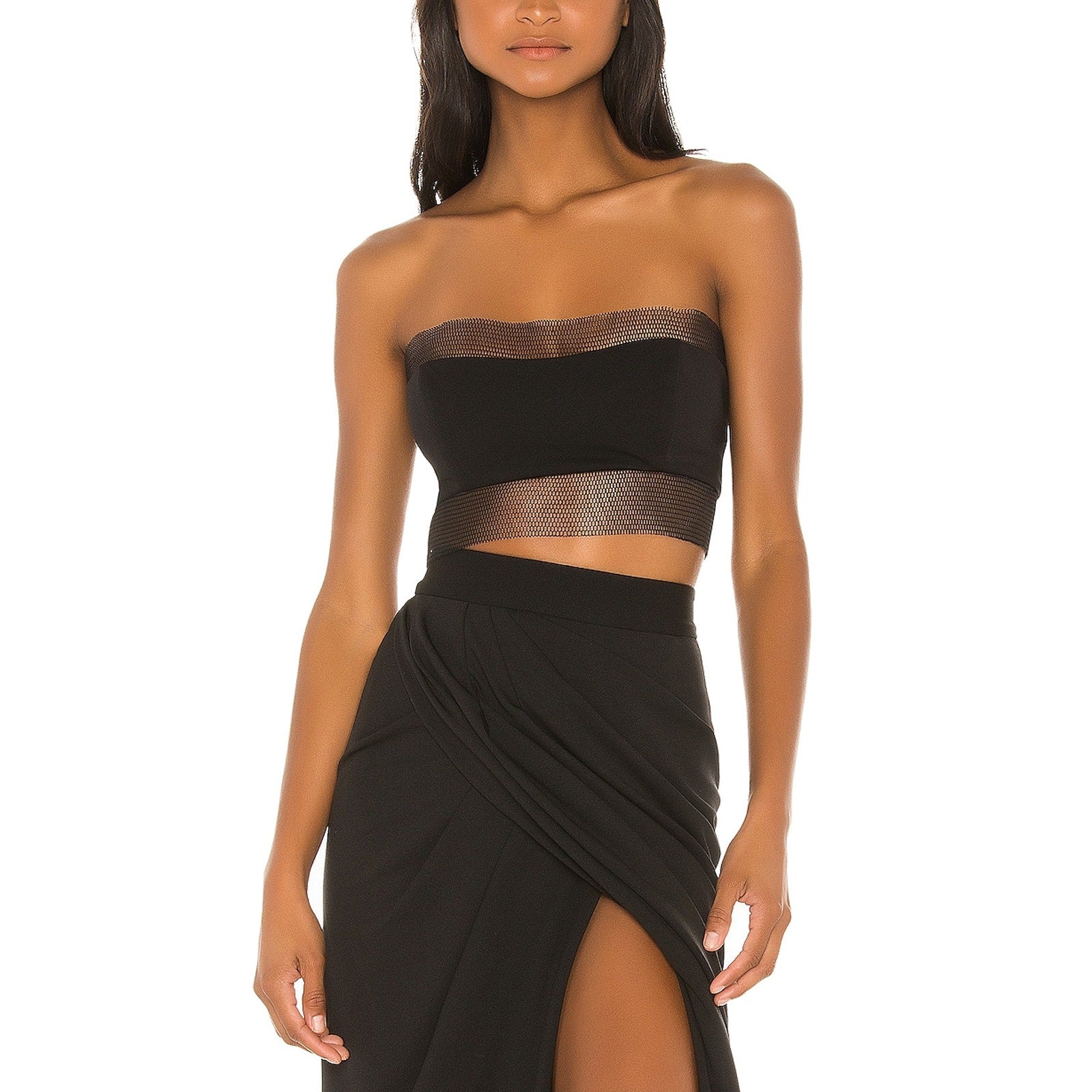 Katie May 'Eyes Up Bandeau' Black Crepe Top Size S