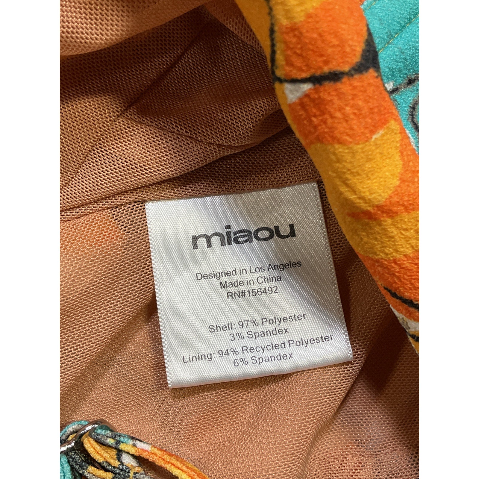 Miaou V Corset Orange Crepe Top Size S