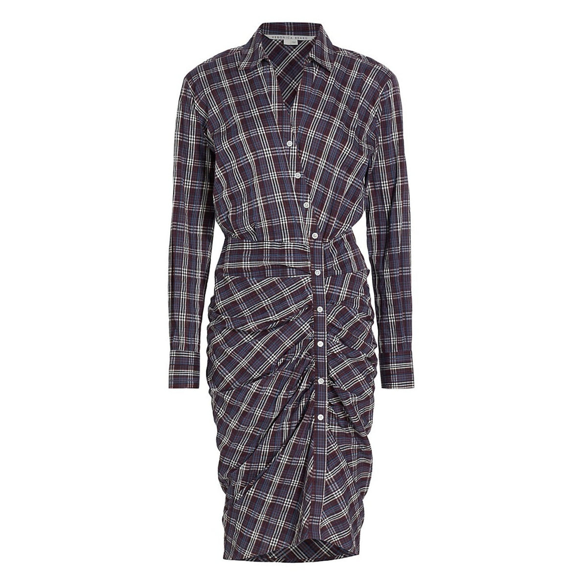 Veronica Beard Plaid Wine Multi Calvert Dress Size 10