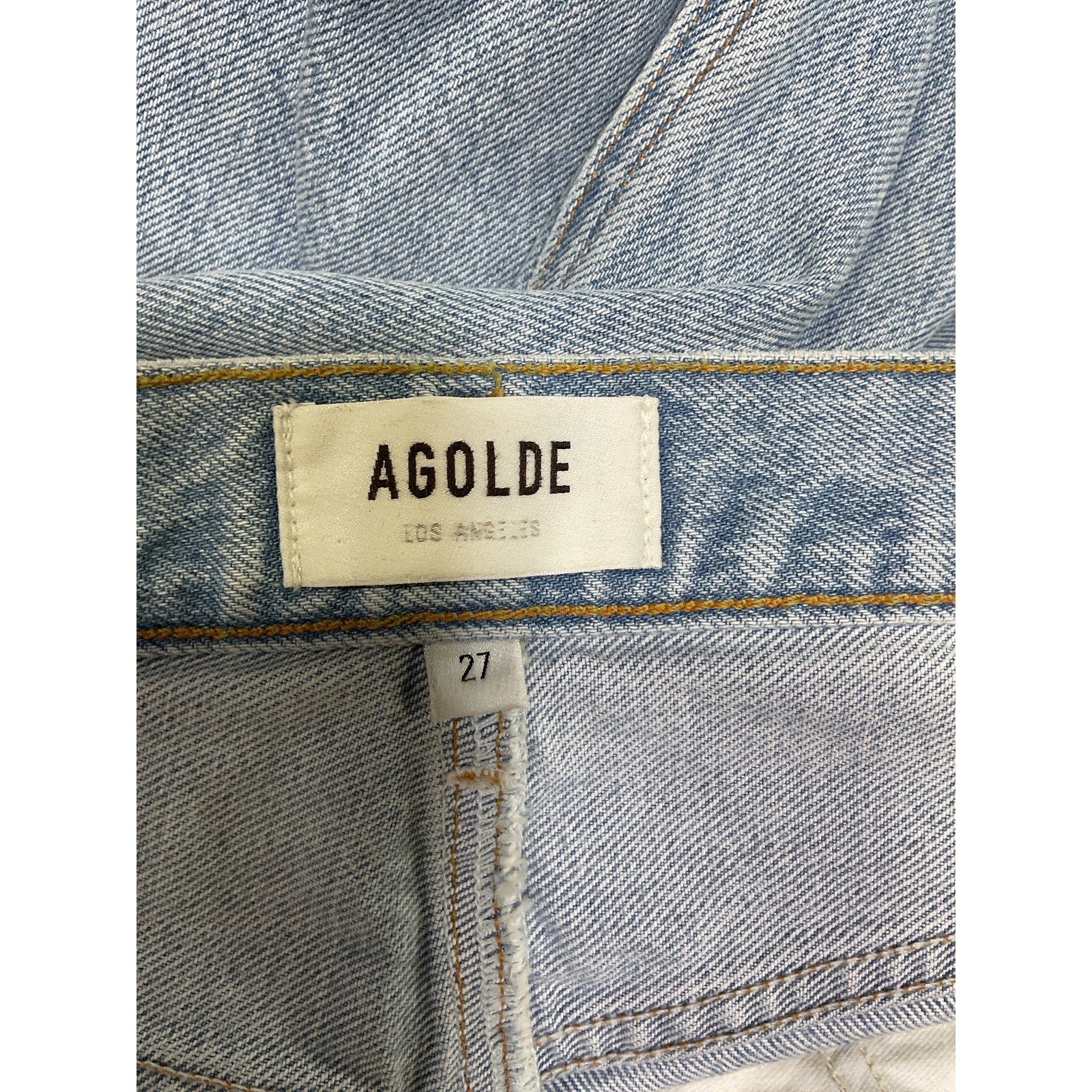 Agolde 'Hilla' Blue Denim Jean Midi Skirt Size 27