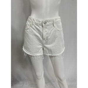 Frame Le Grand White Garcon Frayed Denim Shorts Size 29