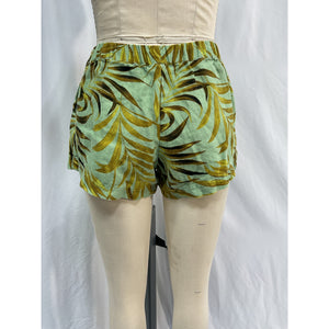Mikoh 'Reus' Green Linen Short With Elastic Waist Shorts Size 1