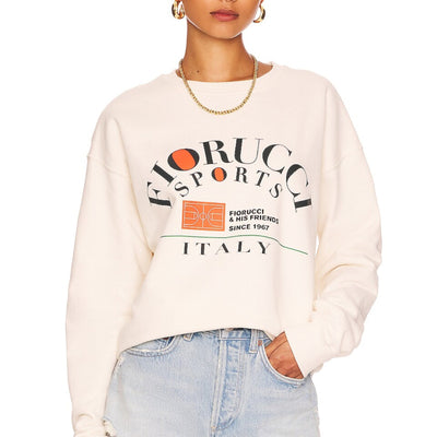 Fiorucci Graphic Beige Sports Italy Sweatshirt Size XS
