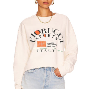 Fiorucci Graphic Beige Sports Italy Sweatshirt Size XS