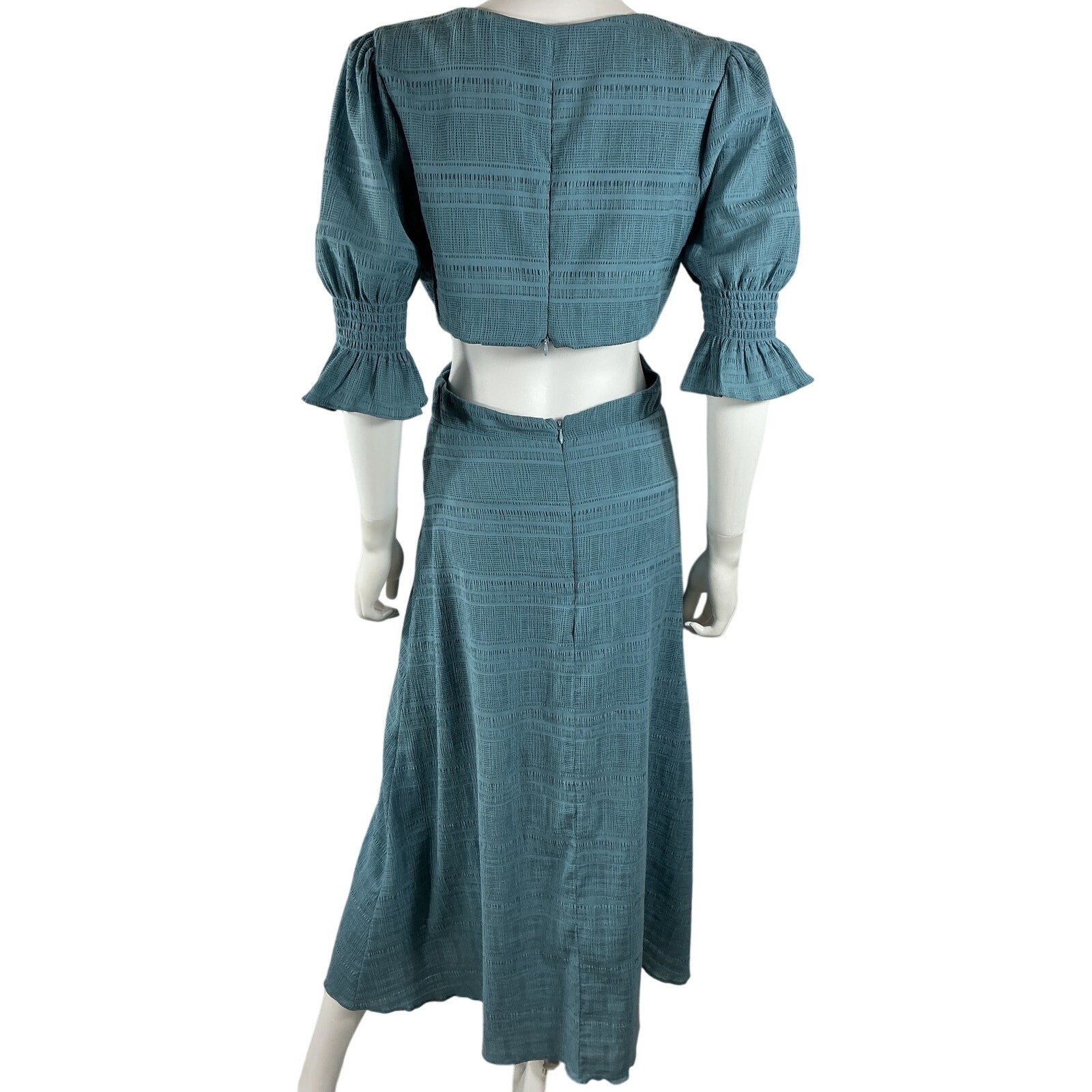 Tularosa 'Nanette' Blue Cotton Midi Dress Size S