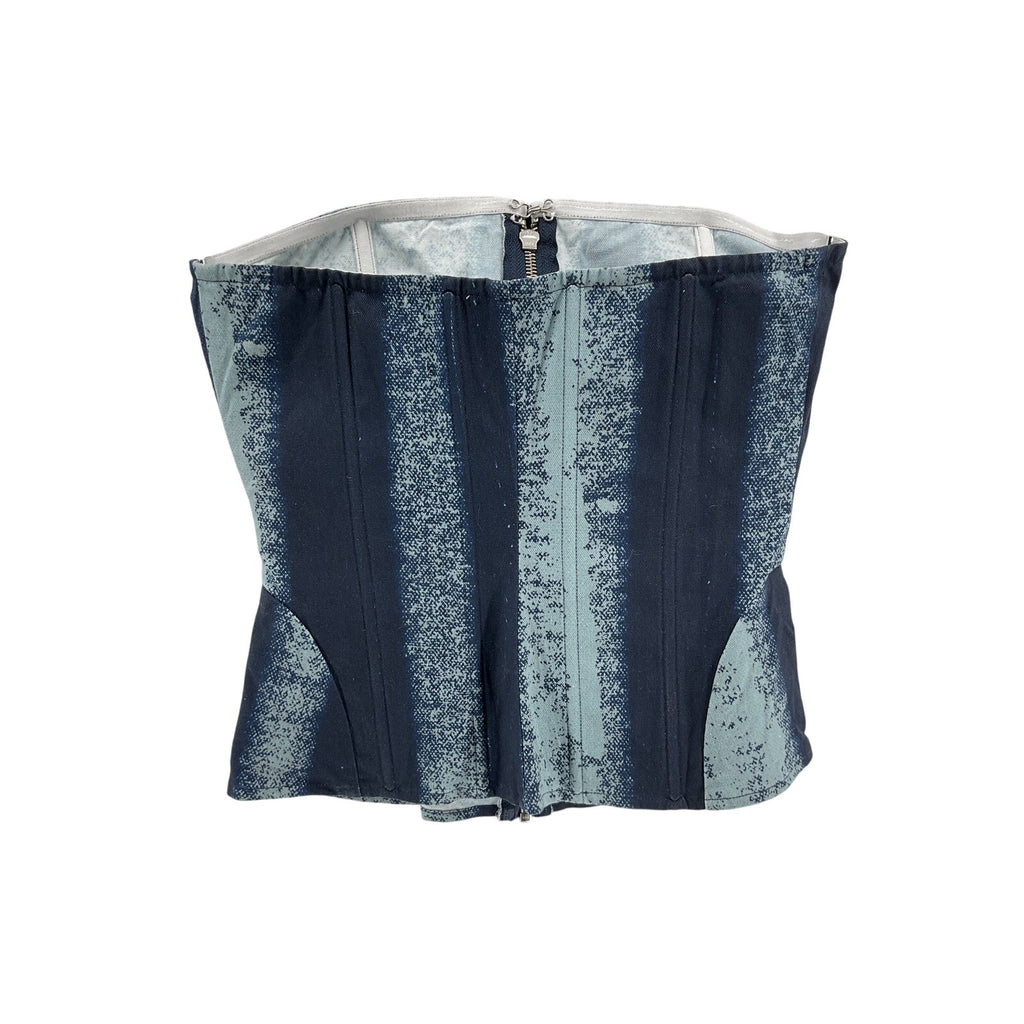 Miaou 'Riley' Blue Cotton Corset Size XS