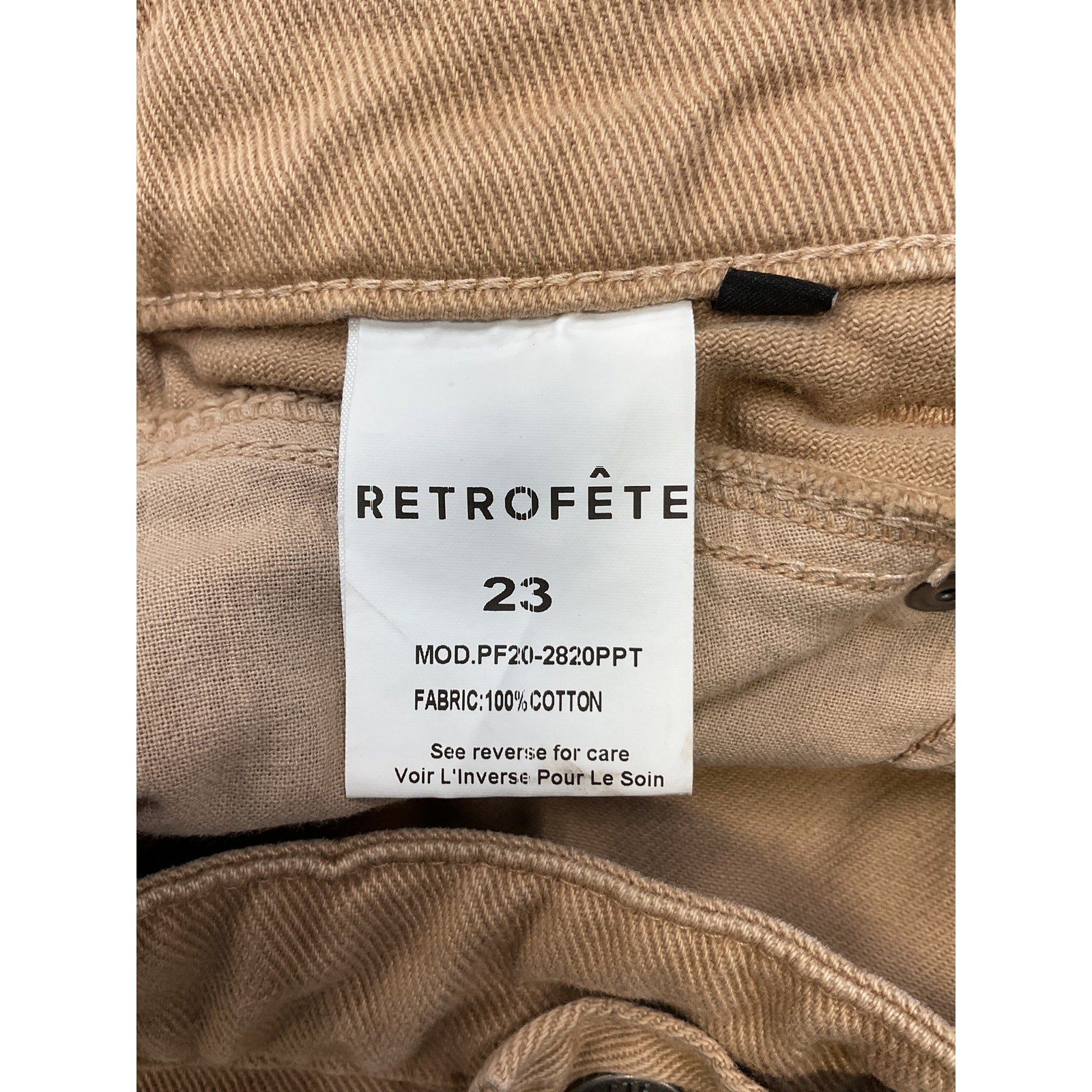 Retrofete X Revolve 'Tessa' Tan Cotton Shorts Size 23